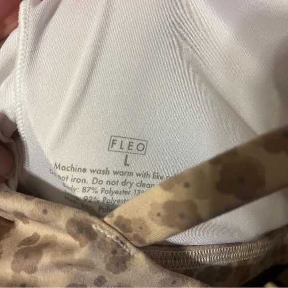 FLEO Sports Bra Tan Flowers Size L - Picture 3 of 4
